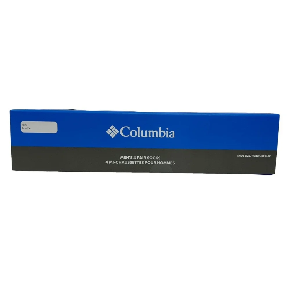 Columbia‎ Men's 4-Pairs mi-chaussettes Crew Socks RCS422MAS1 Gift Box Size 6-12